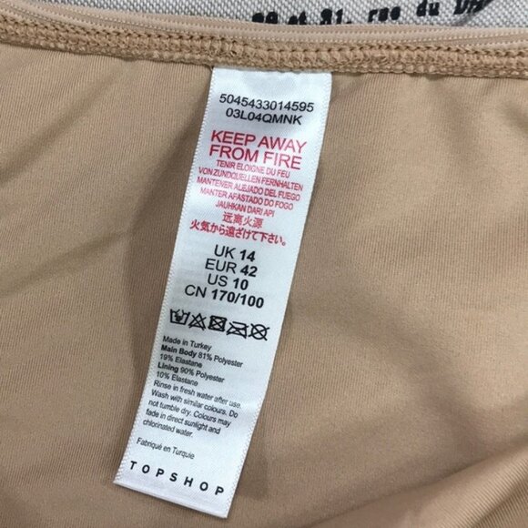 NWOT TOPSHOP Mink Ribbed Belt Bikini Bottoms - Picture 4 of 6